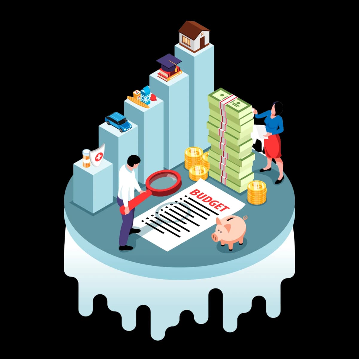 Loan and budget planning illustration